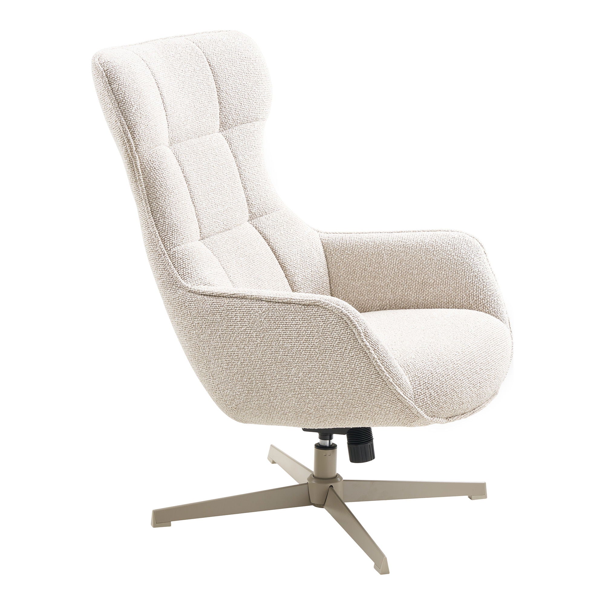 Turin – Loungesessel mit Drehfunktion, Stoffbezug, natur, 76 × 86 × 100 cm